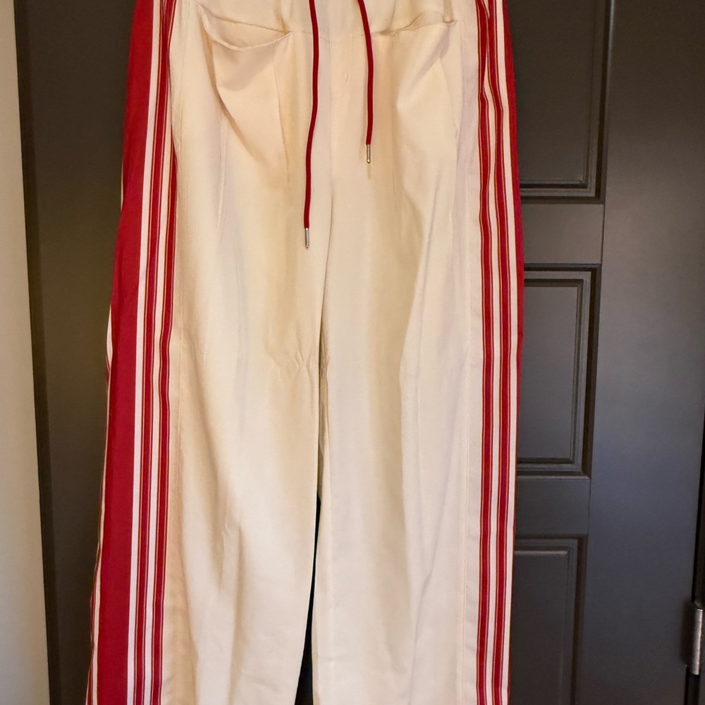 Track Pants with Red Stripes